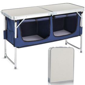 4 Ft Folding Camping Table With Storage (Option: Default)