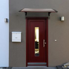 100 x 96cm Household Application Door & Window Rain Cover Eaves Brown Board & Black Holder (Option: Default Title)