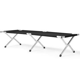 Portable Folding Camping Cot With Carrying Bag Army Black (Option: Default)