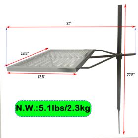 Rotating Campfire Grill,Fire Pit Grill,Heavy Duty Steel Grill,360degree  Adjustable Open Fire Outdoor Cooking Equipment,Portable Camping Fire Gri (Option: Default)