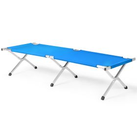 Portable Folding Camping Cot With Carrying Bag Army Blue (Option: Default)