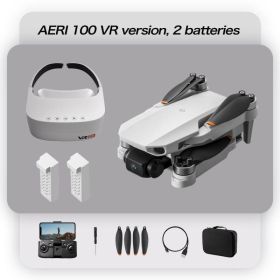 AERI 1 0 0 Foldable Drone With VR Goggles, First-Person View Flight, Brushless Motors, Optical Flow Hovering, Dual HD Cameras, Wi-Fi App Control, (Option: 2 BATTERIES)