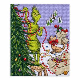 "the Grinch" Christmas Tree Pearl and Rhinestone Decorative Art Piece, Festival Supplies for Holiday Party (Option: Default)
